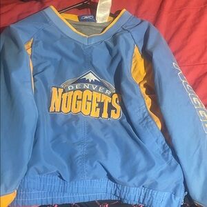 Reebok Blue and Gold Denver Nuggets Kids Windbreaker Pullover Jacket